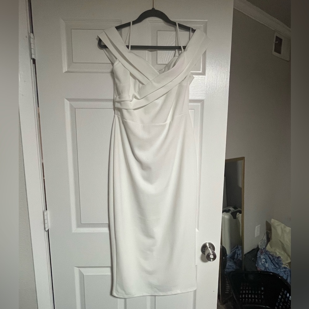Ivory Windsor off the shoulder dress